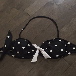 Xhilaration Black and White Polka-Dot Swimsuit Top